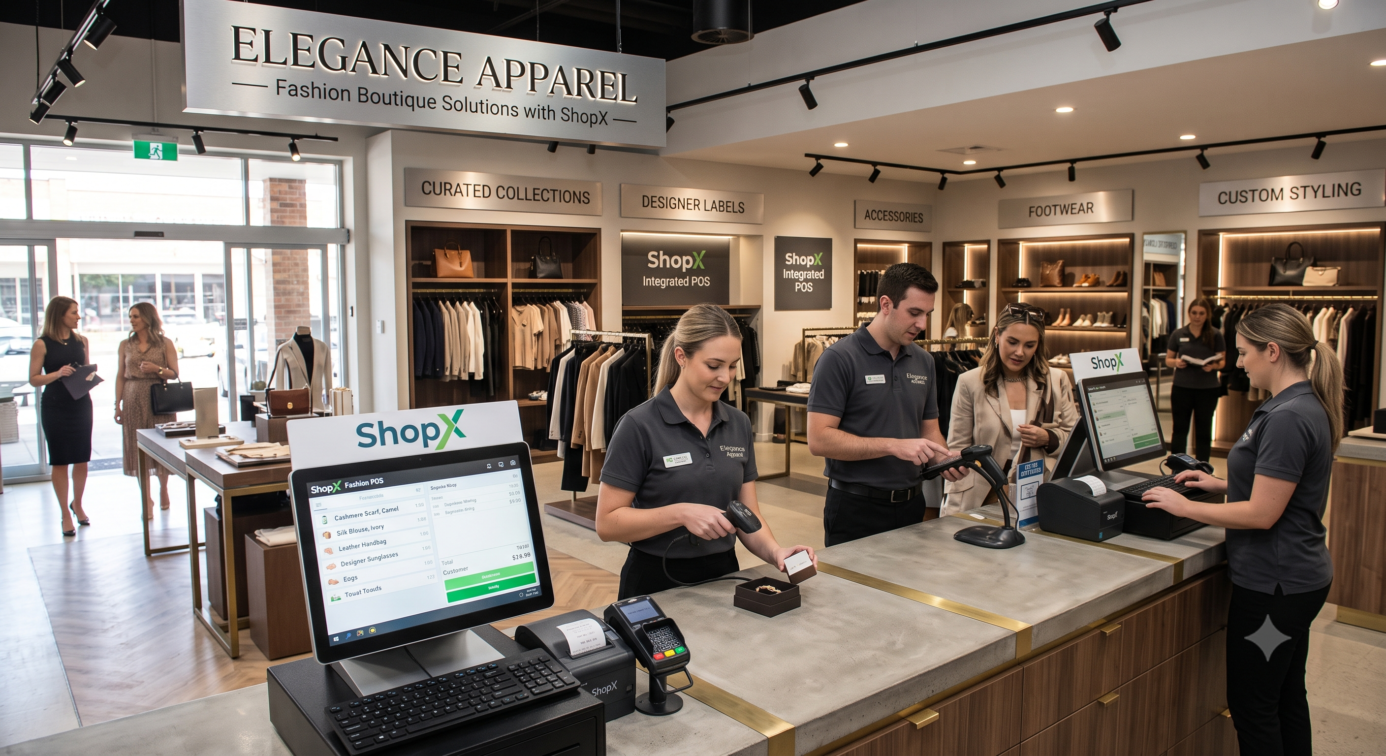ShopXPOS running at a fashion and boutique store counter